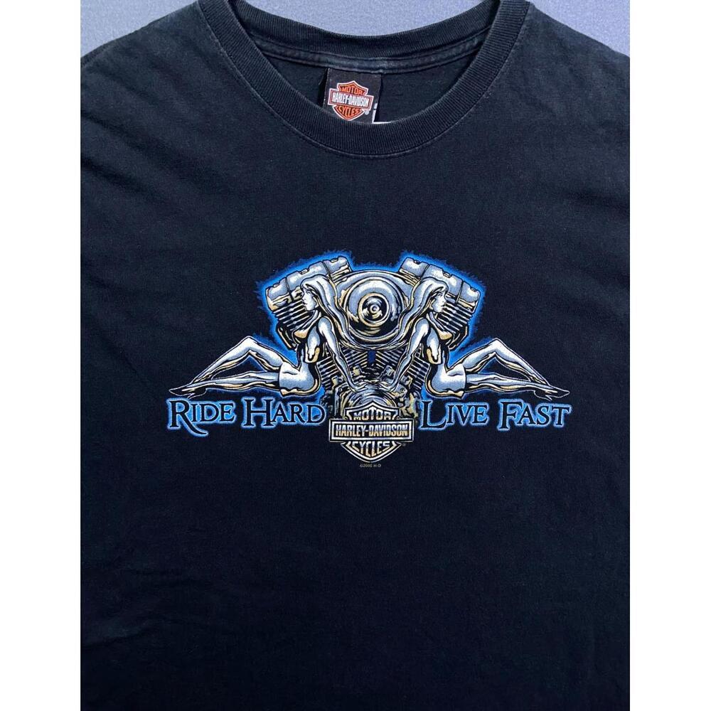 Harley-Davidson Ride Hard Live Fast 2005 Bell County Temple TX T-Shirt Mens XL